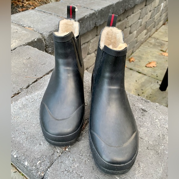 New in Box TRETORN LINA Faux Fur Lined Short Black Rain Boots,7 M Womens - Picture 3 of 15